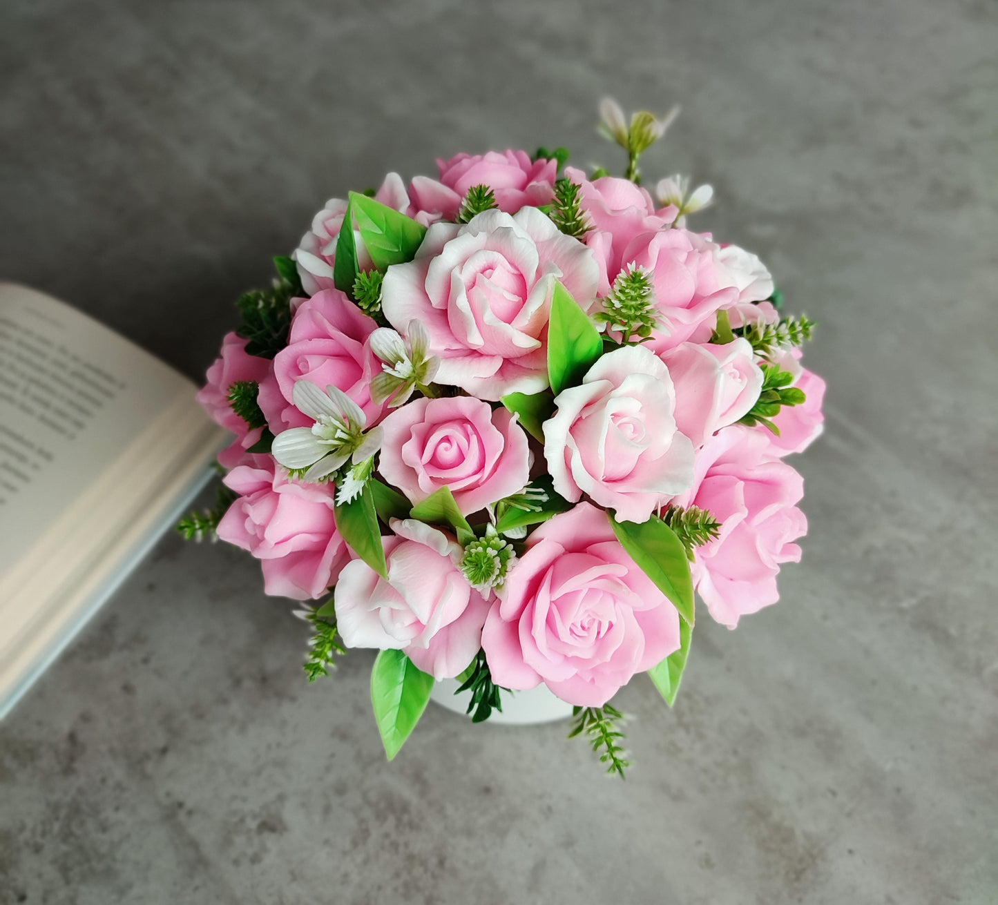 Kietojo muilo gėlių puokštė