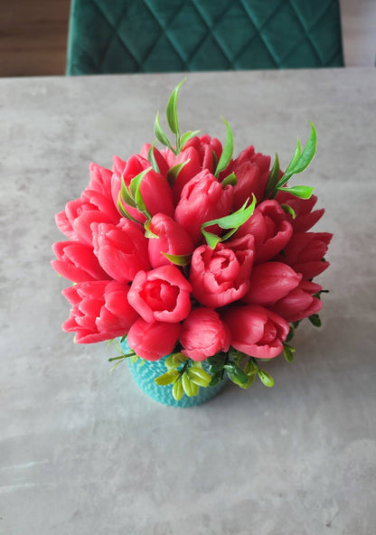 Gėlių kompozicija iš kietojo muilo