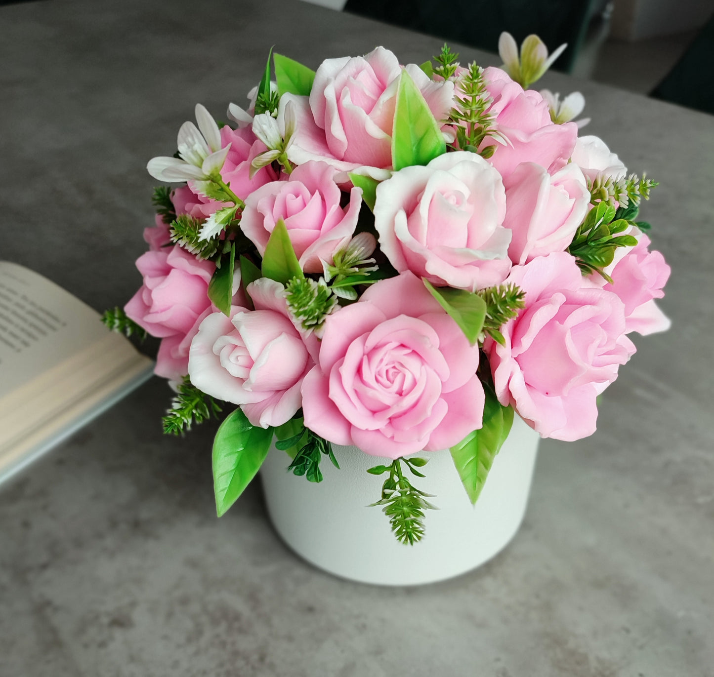 Kietojo muilo gėlių puokštė