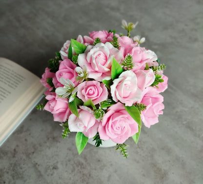 Kietojo muilo gėlių puokštė